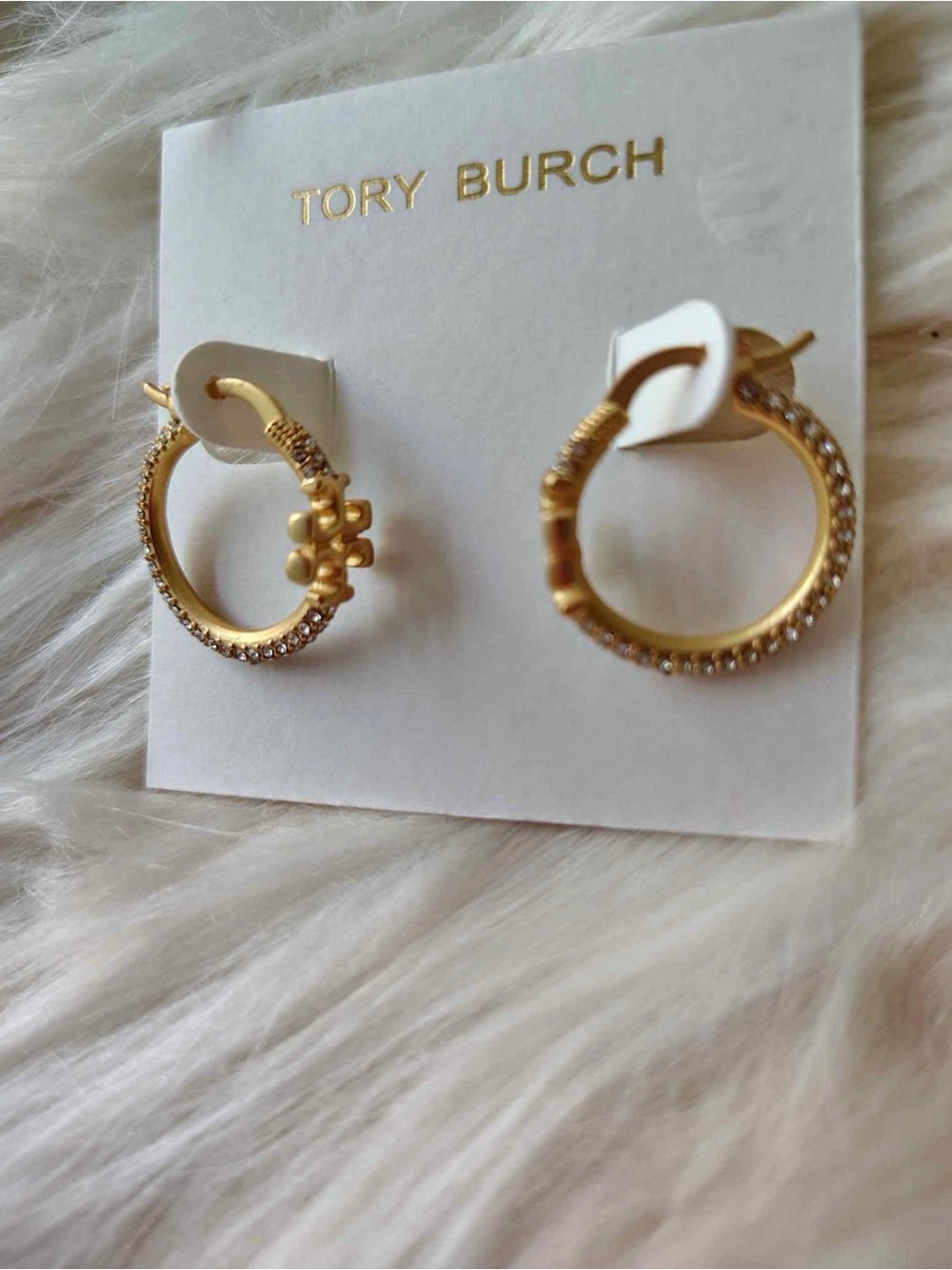 Tory Burch Gold-Tone Logo Accent Hoop Earrings - Women Jewelry